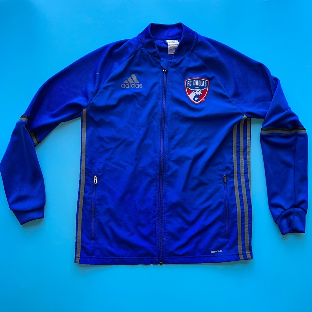 Adidas Youth Dallas Futball Club Size L Blue Color Climacool Jacket AP5212